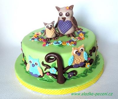 Owl birthday cake - Cake by Zdenka Michnova