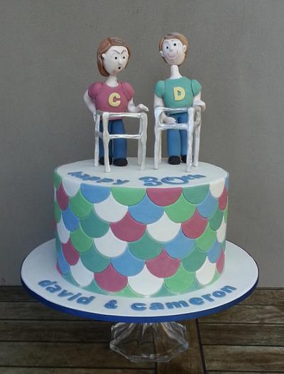 30th Birthday for two old mates - Cake by Esther Scott