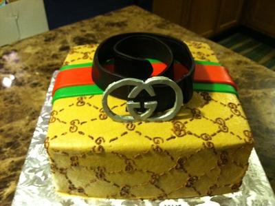 Gucci Box w/ Gucci Belt - Cake by TastyMemoriesCakes