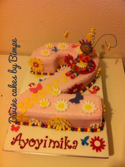 Number 2 upsy daisy cake - Cake by Divine cakes by Bimpe 