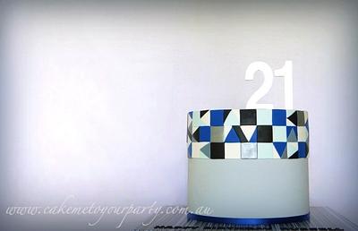 Geometric Shaped 21st Cake - Cake by Leah Jeffery- Cake Me To Your Party