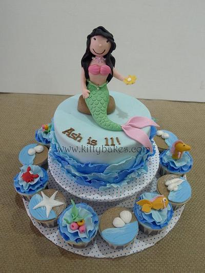 Ruffle Waves Mermaid Cake  - Cake by Ling KittyBakes