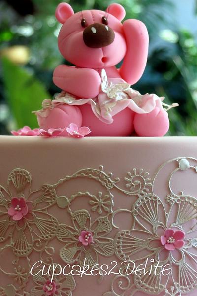 Teddy & Lace Cake - Cake by Cupcakes2Delite