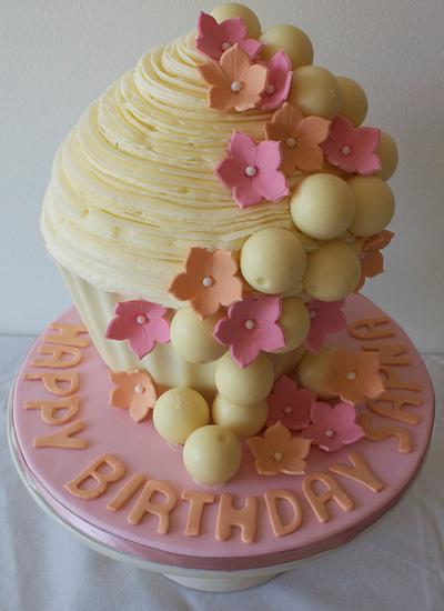 White Lindt Chocolate Giant Cupcake - Cake by Cherry Crumbs
