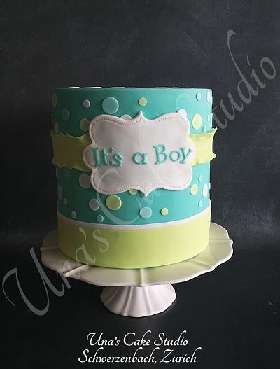 Baby Shower Cake - It's A Boy - Cake by Una's Cake Studio