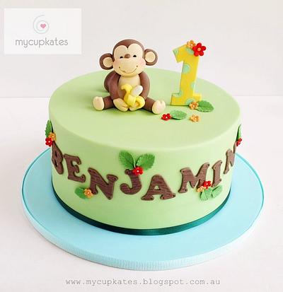 Cheeky monkey 1st birthday cake - Cake by Kate Kim
