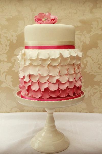 Pink Ombre frills cake - Cake by funkyfabcakes