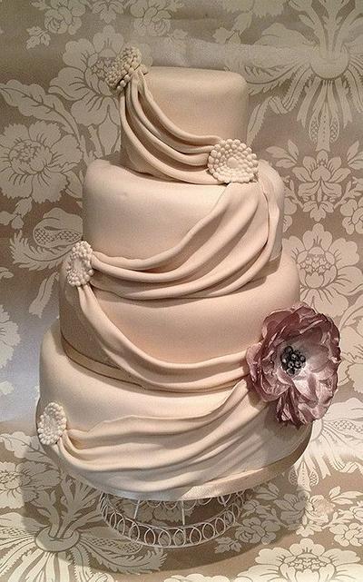 romantic drapes cake - Cake by The lemon tree bakery 