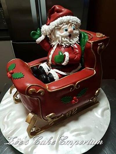 Santa in his Sleigh - Cake by ZoesCakeEmporium