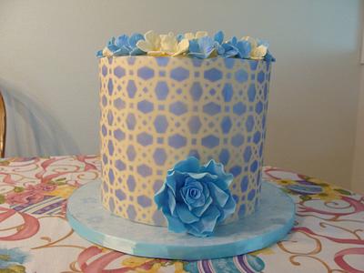 Easter Cake, stenciled modeling chocolate - Cake by Fidanzos