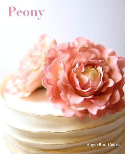 Peony and Frill Wedding Cake - Cake by SugarBudCakes