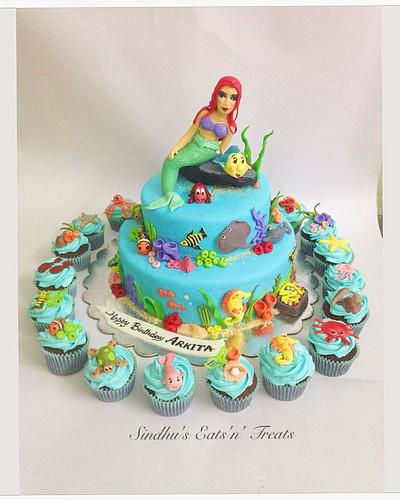 Ariel and ocean theme cake - Cake by Sindhu's Eats'n'Treats