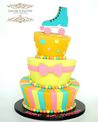 80's Topsy Turvy Cake - Cake by Leah Jeffery- Cake Me To Your Party
