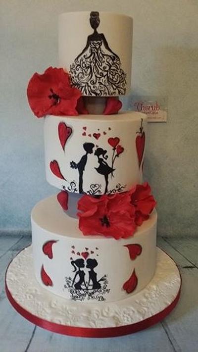 The Painted Heart - Cake by Cherub Couture Cakes