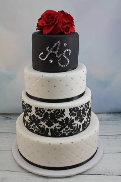 Black and white wedding cake - Cake by Kake Krumbs