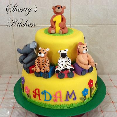 1st birthday cake (animals toys) - Cake by Elite Sweet Cakes