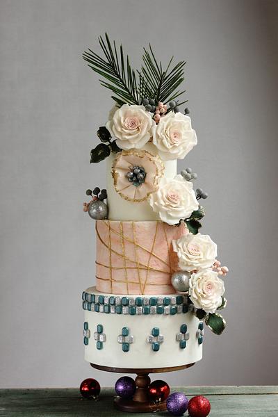 Christmas Floral Wedding Cake - Cake by Jessica MV