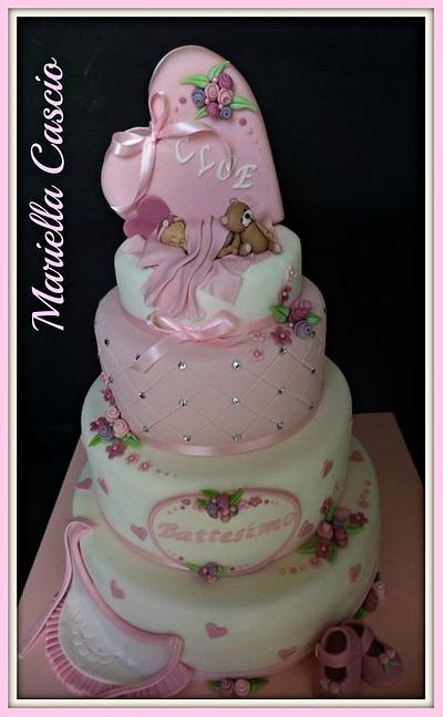Christening pink cake - Cake by Mariella Cascio