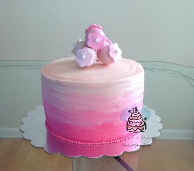 Pink Ombre Birthday Cake - Cake by Carsedra Glass