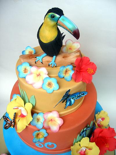 Hawaiian themed birthday cake - Cake by Karen Geraghty