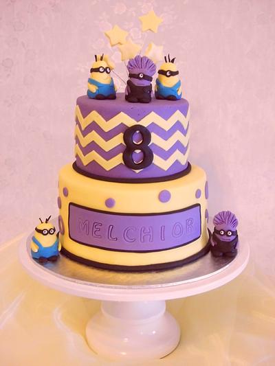 Yellow and Purple Minion Cake - Cake by Michelle