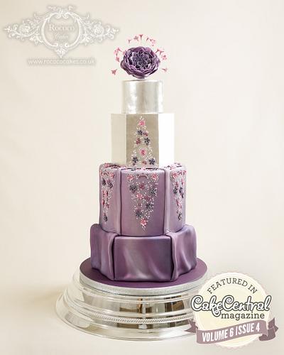 Purple and Silver Dress-Inspired Cake - Cake by Rococo Cakes