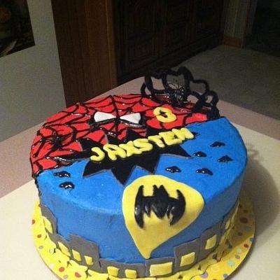 Batman Spiderman Cake - Cake by Patty Cake's Cakes
