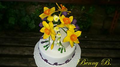 Spring cake for happy birthday to me :) - Cake by Benny's cakes
