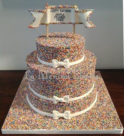 Rainbow Non-pareils Cake - Cake by Cristi