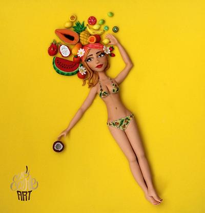 Tropical Girl (from Sweet Summer Collaboration) - Cake by Ana Laura Rodríguez / Cupcake Art