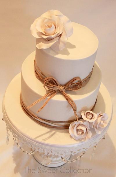 Simple Rafia Wedding Cake - Cake by The Sweet Collection