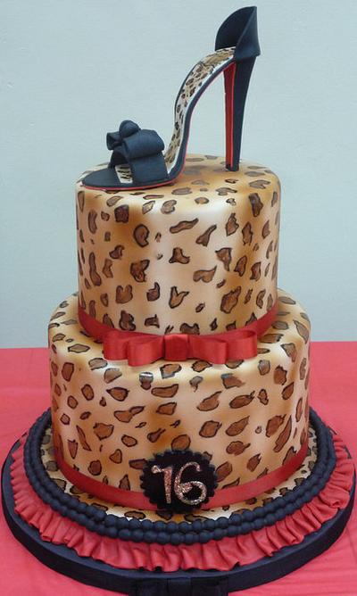 Animal Print cake with high heel - Cake by Cakery Creation Liz Huber