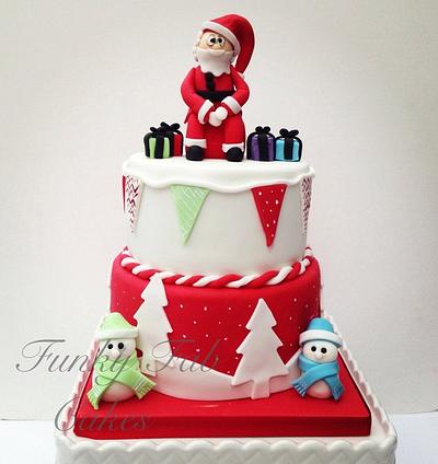 2 tier Christmas cake - Cake by funkyfabcakes