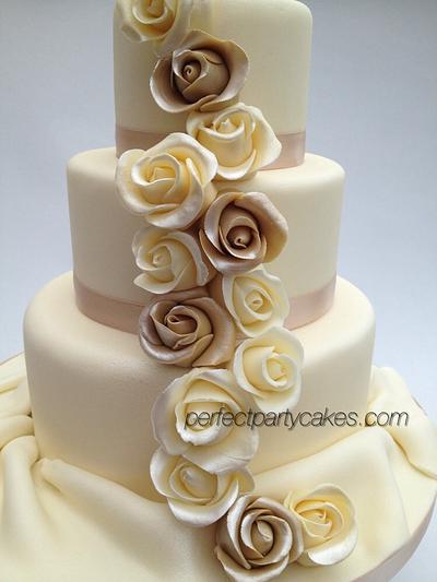Cascading roses - Cake by Perfect Party Cakes (Sharon Ward)