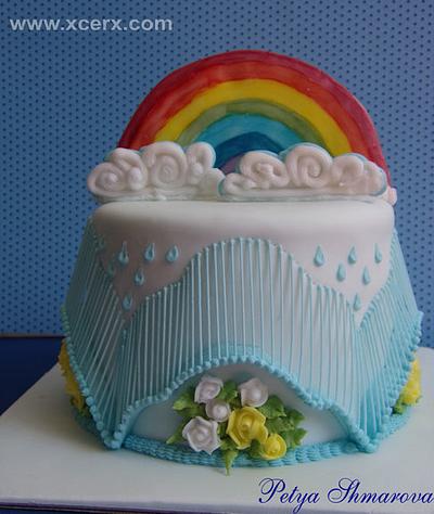 Rainbow Rain  - Cake by Petya Shmarova