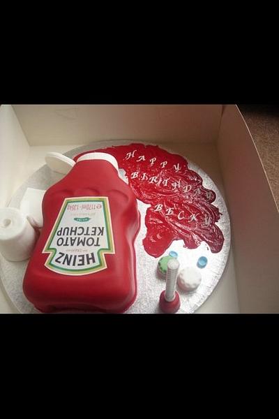 Red ketchup  - Cake by Donnajanecakes 