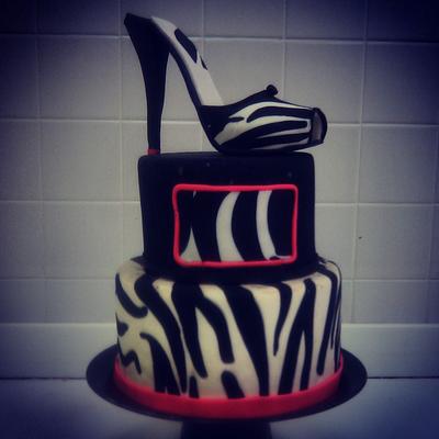 Zebra shoe - Cake by sdcakery