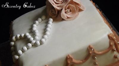 Peach & Pearls... - Cake by Eccentry Cakez