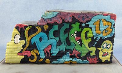 Graffiti Wall Birthday Cake - Cake by Natasha Shomali