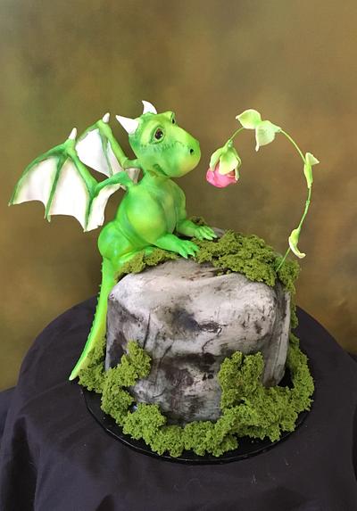 Dragon and flower - Cake by  Sue Deeble