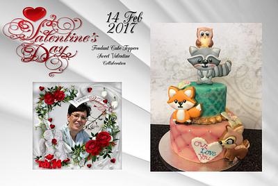 Fondant cake-topper-sweet valentine collaboration 2017 - Cake by Cindy