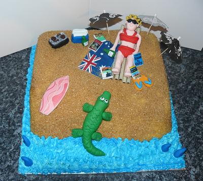Auzzie Beach Cake  - Cake by Krazy Kupcakes 