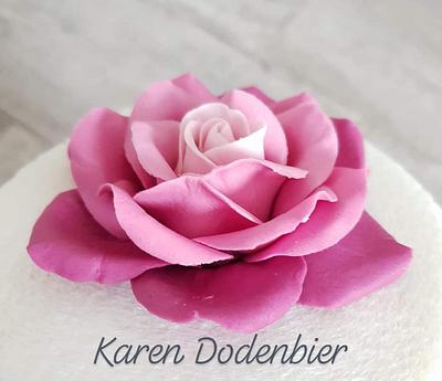 Pink rose - Cake by Karen Dodenbier
