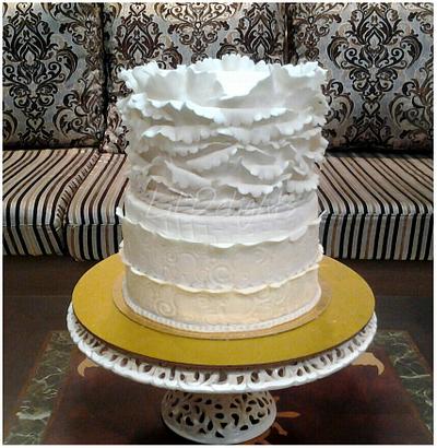 Pure Elegance - White wedding cake  - Cake by Sangeetha