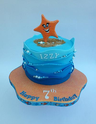 Orange Starfish Cake - Cake by The Crafty Kitchen - Sarah Garland