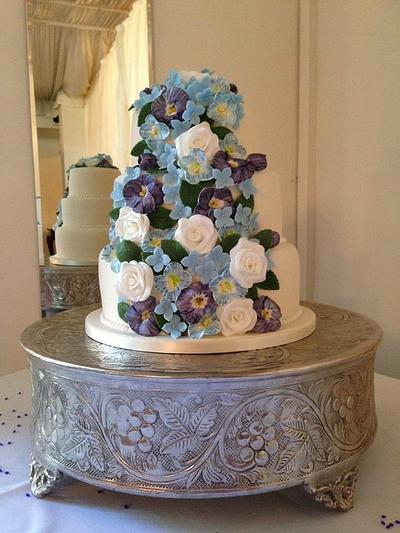 Blue Wedding Cake - Cake by Lesley Southam