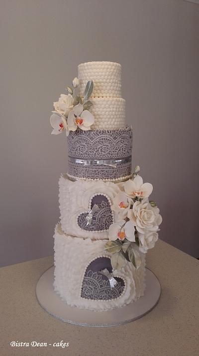 Wedding cake with orchids and roses ... - Cake by Bistra Dean 