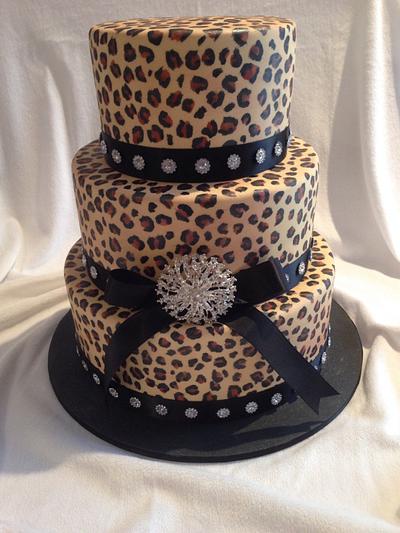 Hand Painted Zebra Print Wedding Cake!  - Cake by Jenelle's Custom Cakes