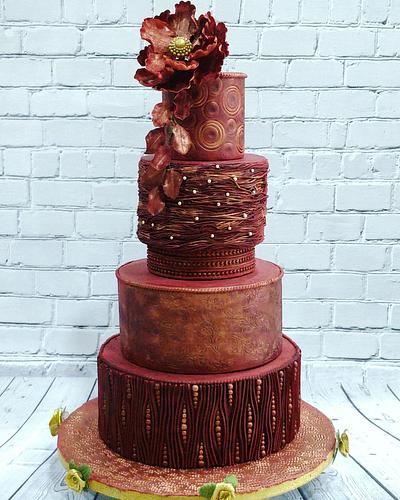 Textured wedding cake - Cake by sonali