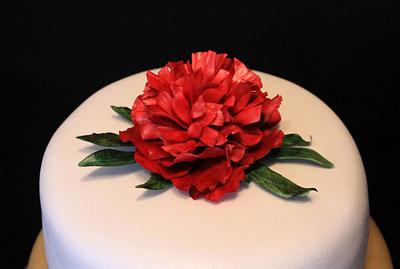 White-gold  and  peony - Cake by Anka